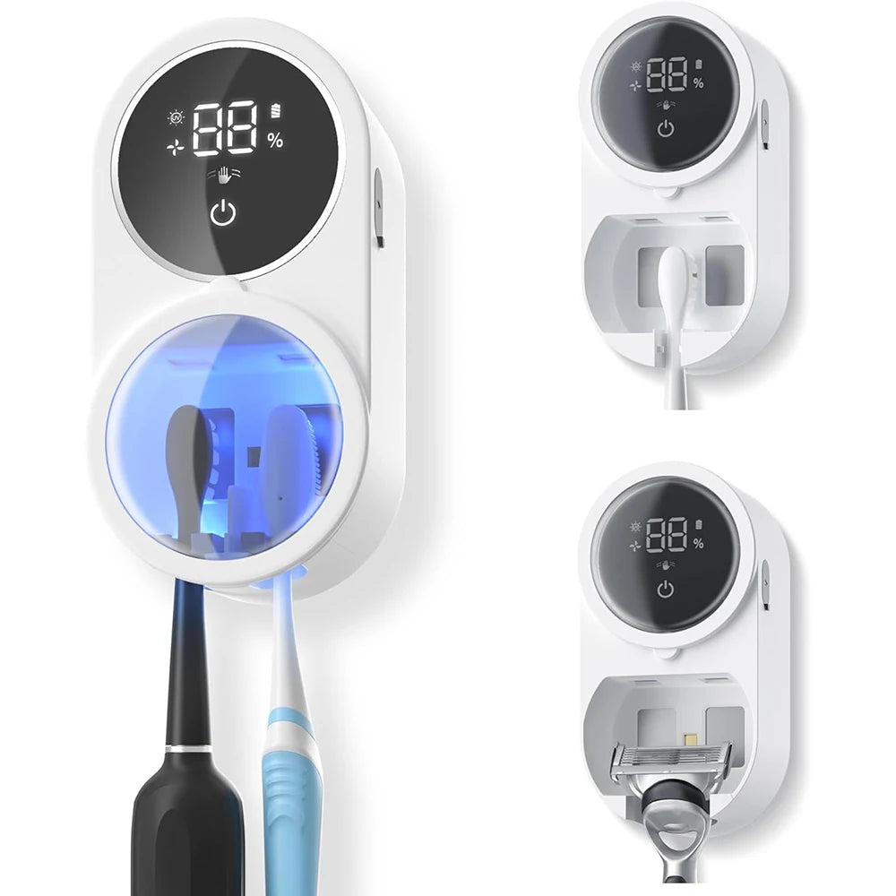 Rechargeable Toothbrush & Razor Station with Rotating Cover