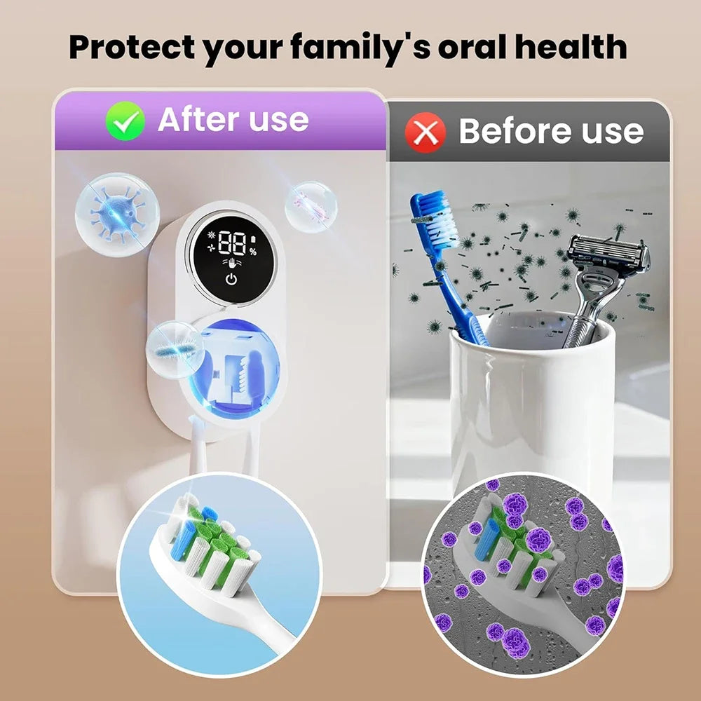 Rechargeable Toothbrush & Razor Station with Rotating Cover